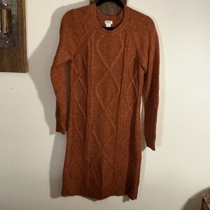 Orange comfortable and soft sweater dress.